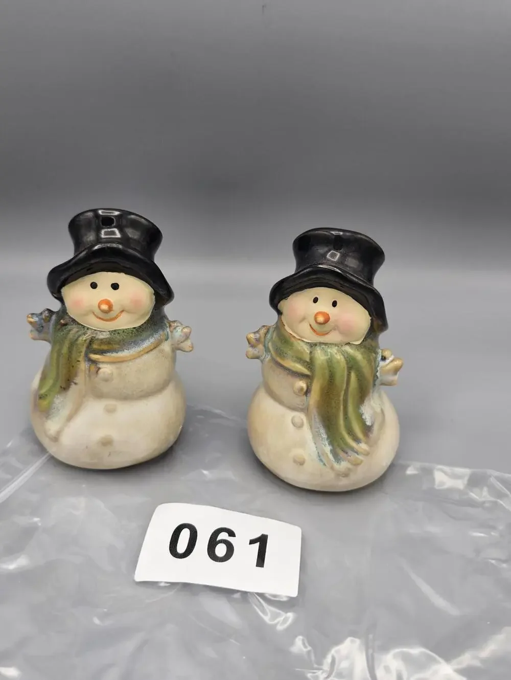 Vintage Ceramic Snowman Salt and Pepper Shakers